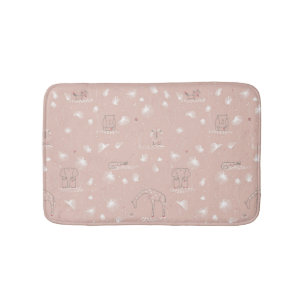pattern displaying cute baby jungle animals bath mat
