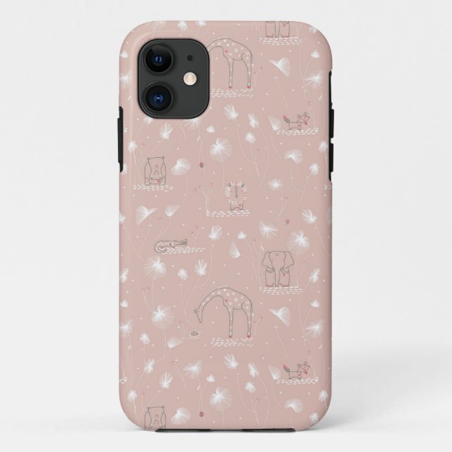 pattern displaying cute baby jungle animals Case-Mate iPhone case (Back)