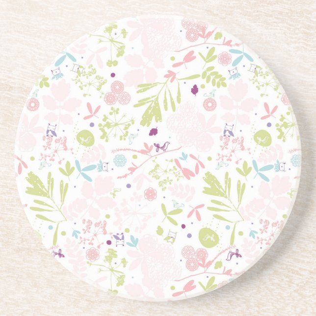 pattern displaying floral coaster (Front)