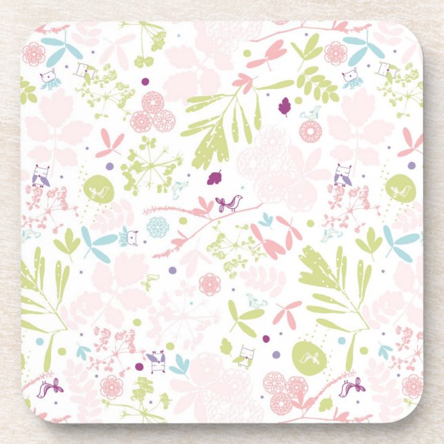 pattern displaying floral coaster (Front)
