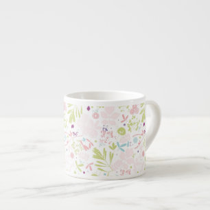 pattern displaying floral espresso cup