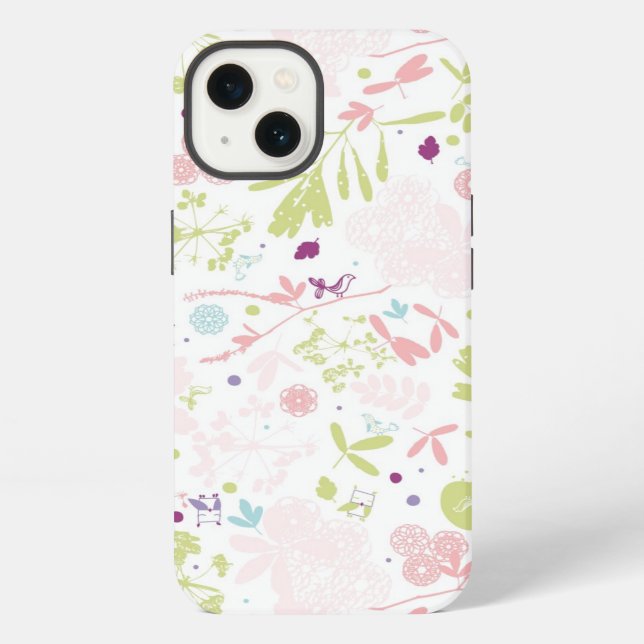 pattern displaying floral iPhone case (Back)