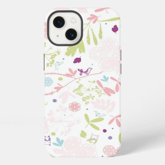 pattern displaying floral iPhone case (Back)