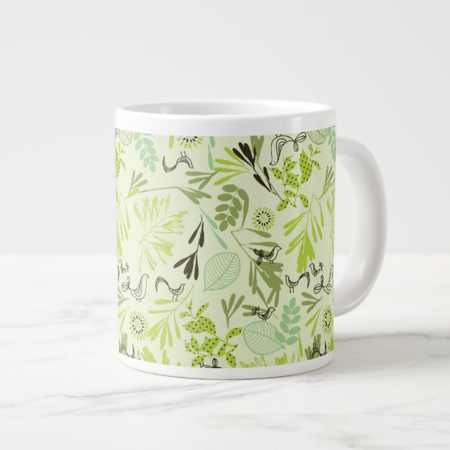 pattern displaying little baby birds large coffee mug (Front Right)
