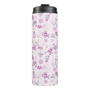 pattern displaying vintage baby animals thermal tumbler