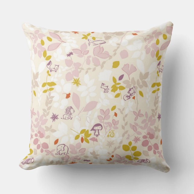 pattern displaying whimsical animals cushion (Front)