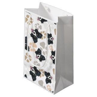 Pattern Dog Paws Border Collie Small Gift Bag