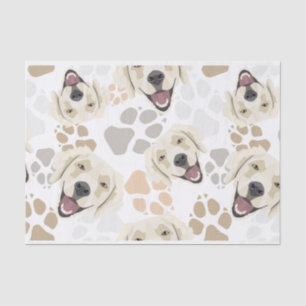 Pattern Dog Paws Golden Retriever Tissue Paper