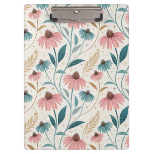 Pattern Echineceas Glitter Clipboard