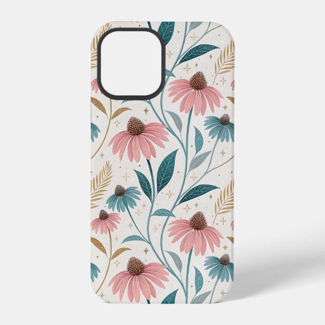 Pattern Echineceas Glitter iPhone Case (Back)