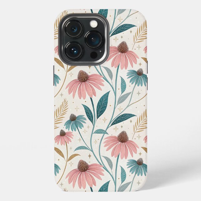 Pattern Echineceas Glitter iPhone Case (Back)