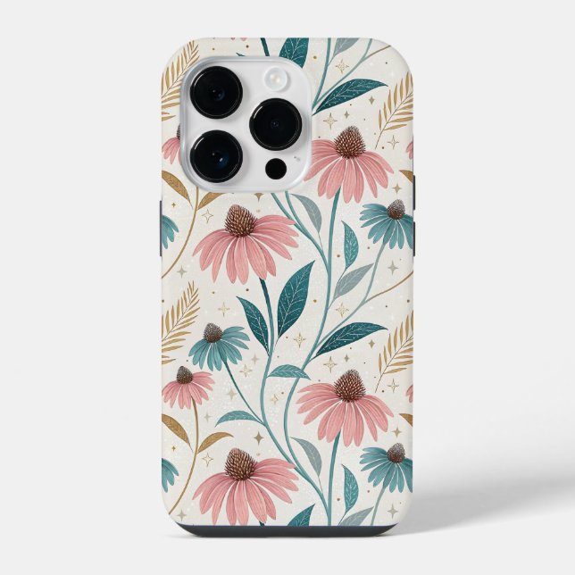 Pattern Echineceas Glitter iPhone Case (Back)