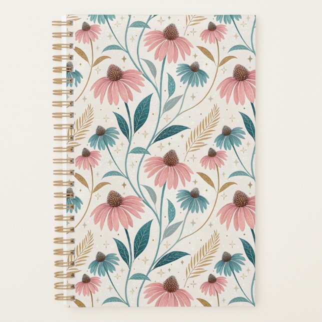 Pattern Echineceas Glitter Planner (Front)