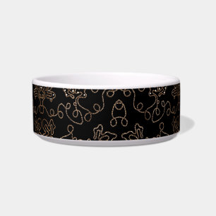 Pattern Elegant gold embellishments on black Bowl