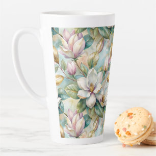 Pattern Elegant Magnolia Flowers Latte Mug