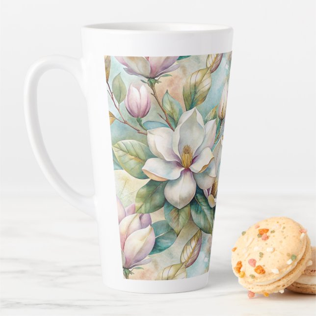 Pattern Elegant Magnolias Latte Mug (In Situ)