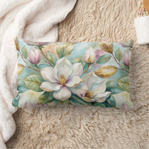 Pattern Elegant Magnolias Lumbar Cushion