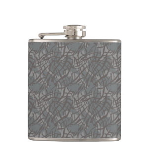 Pattern elephant leather hip flask
