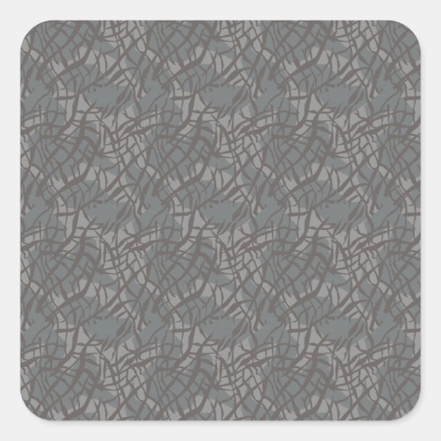 Pattern elephant square sticker (Front)
