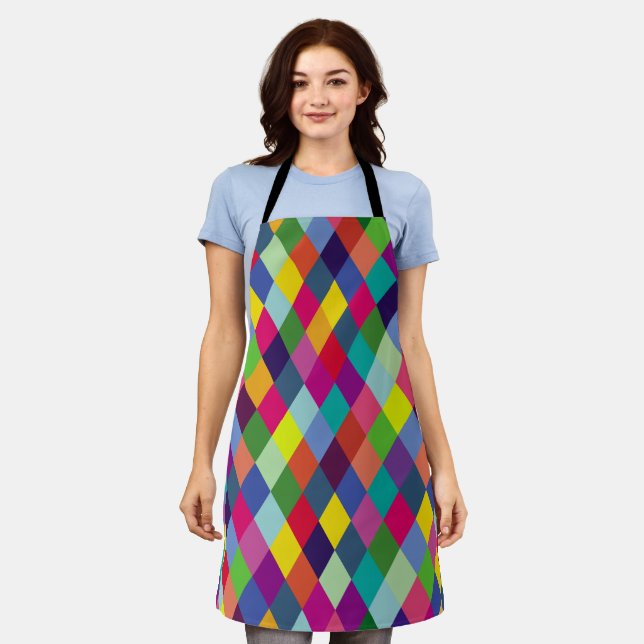 Pattern Fashion Colourful- Modern spring hipster   Apron (Worn)