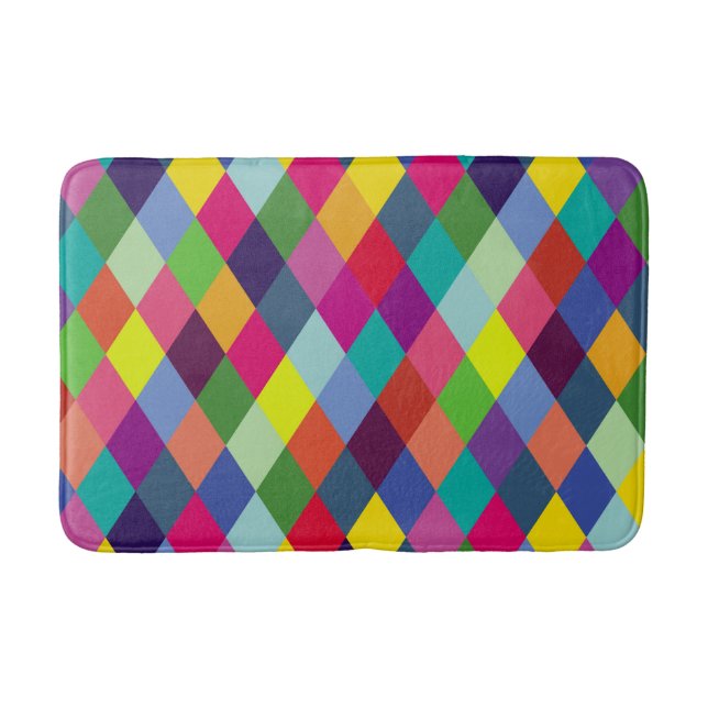 Pattern Fashion Colourful- Modern spring hipster   Bath Mat (Front)