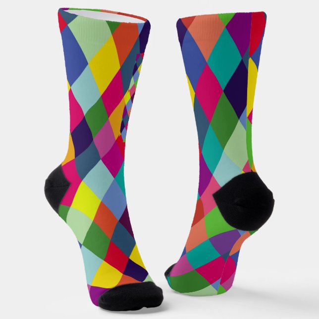 Pattern Fashion Colourful- Modern spring hipster Socks (Angled)