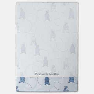 pattern featuring a grizzly bear post-it notes