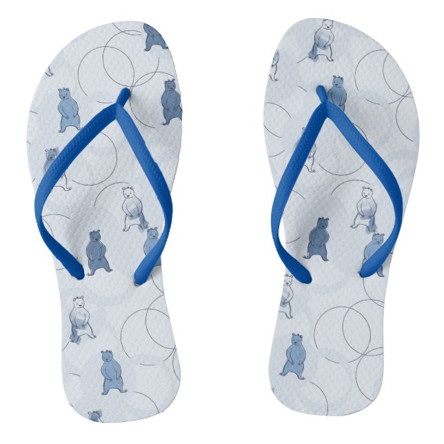 pattern featuring a grizzly bear thongs (Footbed)