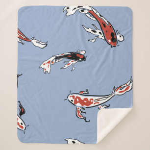 Pattern fish carp koi koi carp sherpa blanket