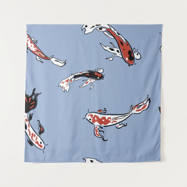 Pattern fish carp koi koi carp tapestry (Front)