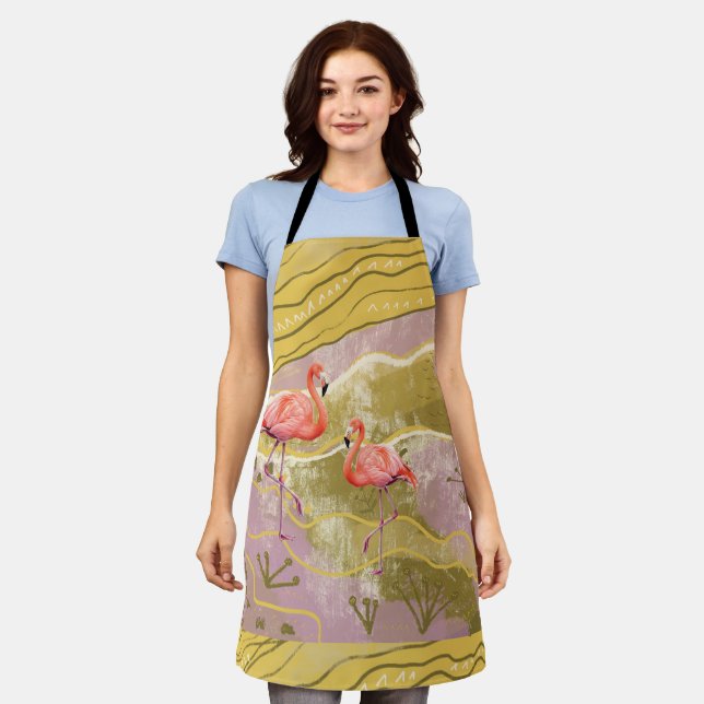 pattern flamingo Doormat Apron (Worn)