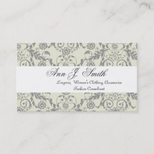 Pattern Floral Subtle Fashion Boutique Consultant Business Card