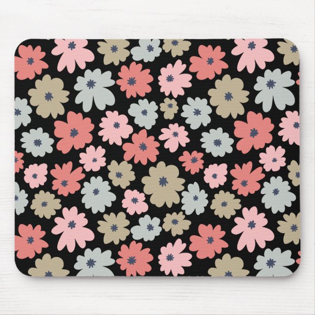 Pattern Flower Colourful Vintage Mouse Pad (Front)