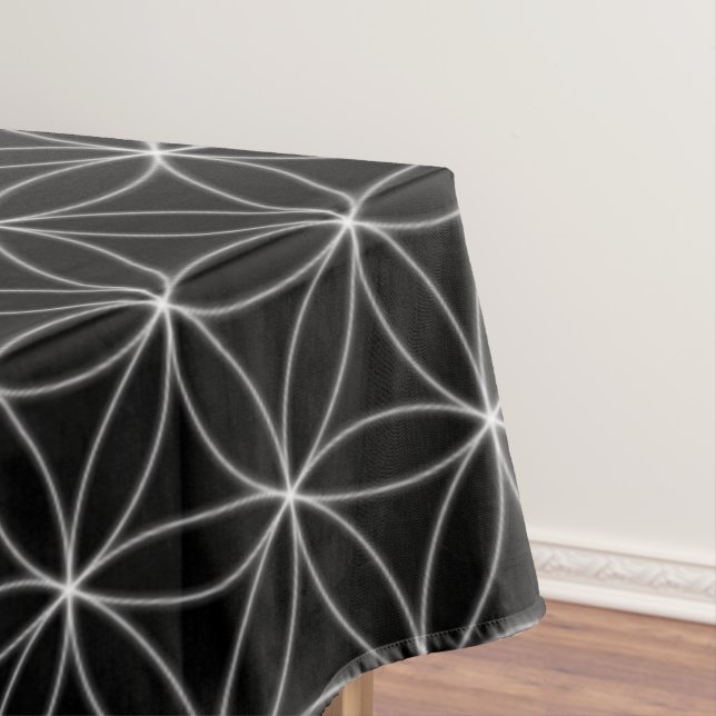 Pattern Flower of Life Black and White Tablecloth (In Situ)
