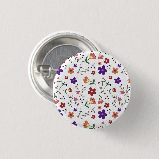 pattern flowers- 3 cm round badge