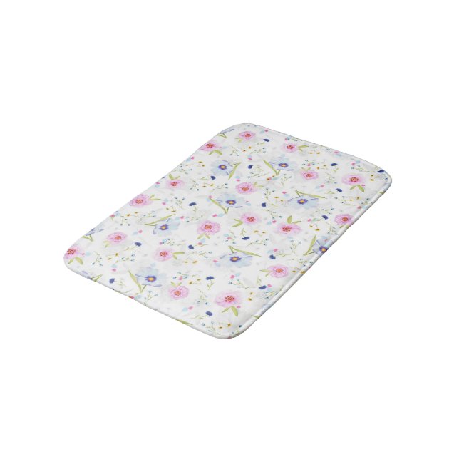 Pattern Flowers Bath Mat (Angled)
