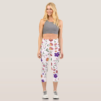 pattern flowers- capri leggings