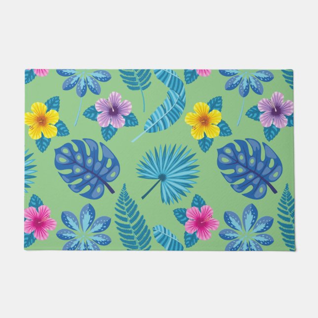 Pattern Flowers Colourful Cute Shining  Doormat (Front)