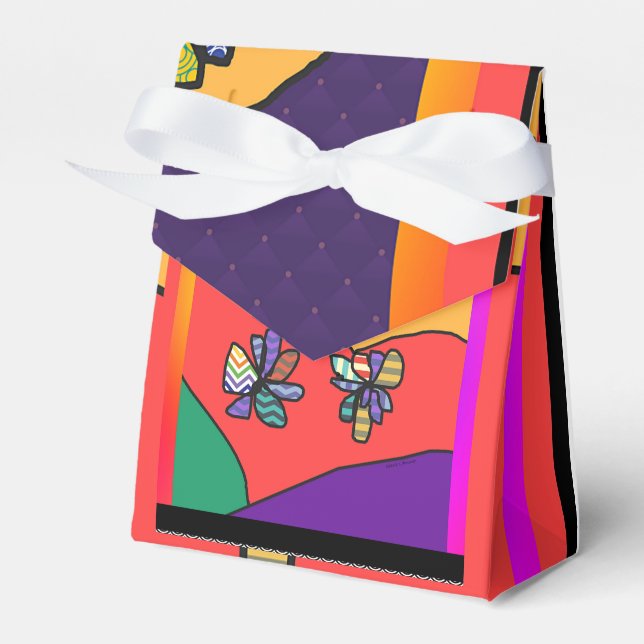 PATTERN FLOWERS FAVOUR BOX (Front Side)