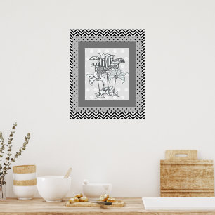 Pattern Flowers Home Apartment Gift Poster
