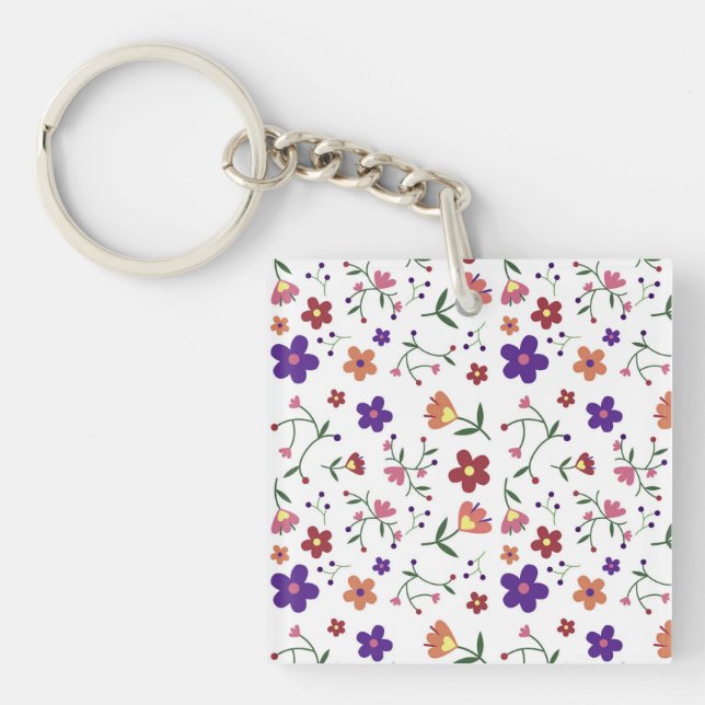 pattern flowers- key ring (Front)