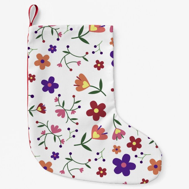 pattern flowers- small christmas stocking (Front)