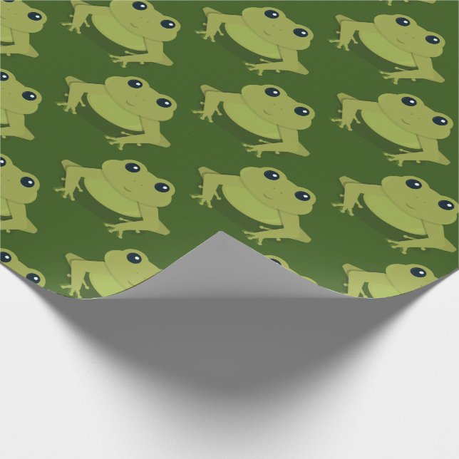 Pattern Frog Animal Wrapping Paper (Corner)