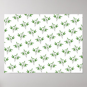 Pattern from bamboo twigs poster