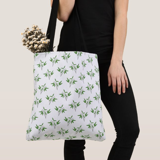 Pattern from bamboo twigs tote bag (Close Up)
