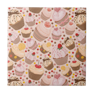 Pattern from celebratory cupcakes ceramic tile