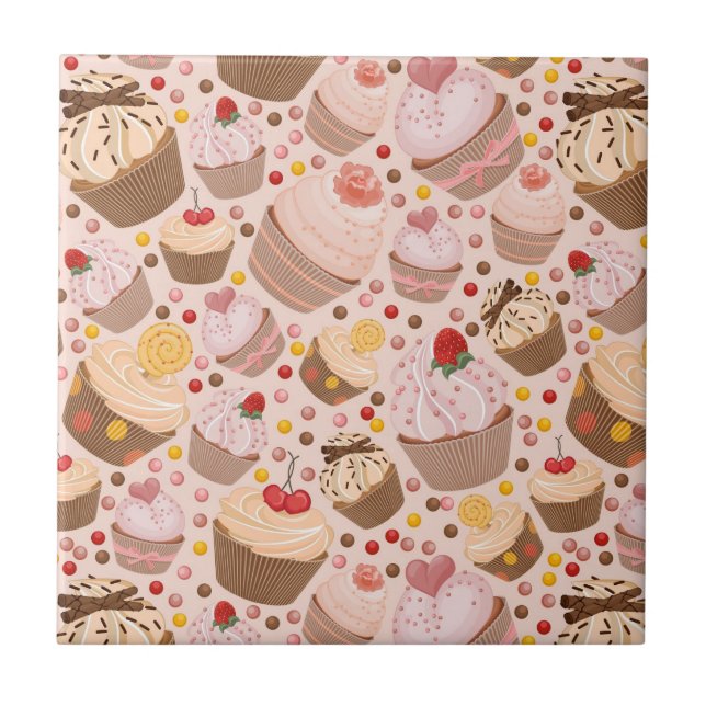 Pattern from celebratory cupcakes ceramic tile (Front)