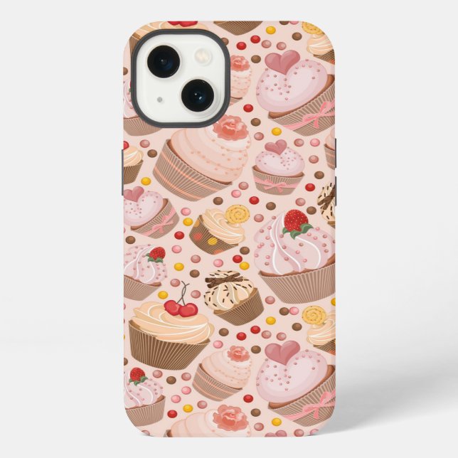 Pattern from celebratory cupcakes iPhone case (Back)