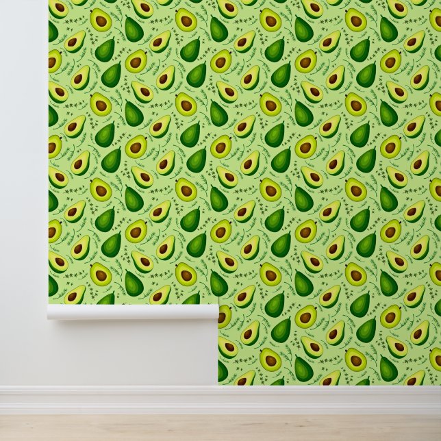 Pattern Fruit Avocado Green Wallpaper (Application)