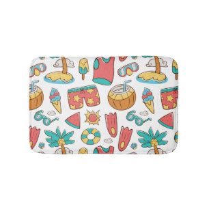 pattern funny summer beach vacation   bath mat